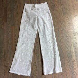 Cotton Natural Wide Leg Pants White Size Medium NWOT
